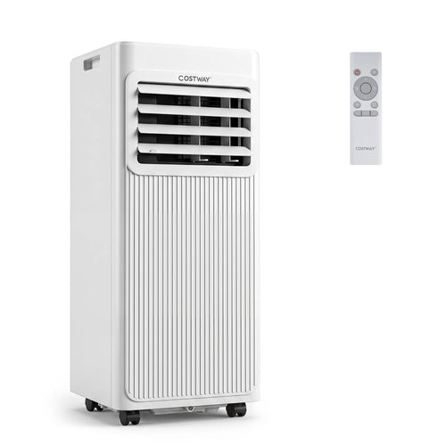 8000 BTU Portable AC with Sleep Mode, Cools 350 Sq Ft, White