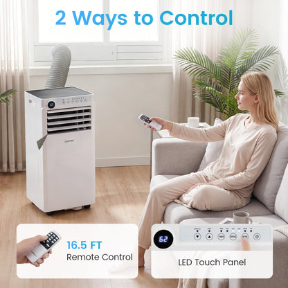 8000 BTU Portable Air Conditioner with Dehumidifier and 24H Timer, White Portable Air Conditioners at Gallery Canada