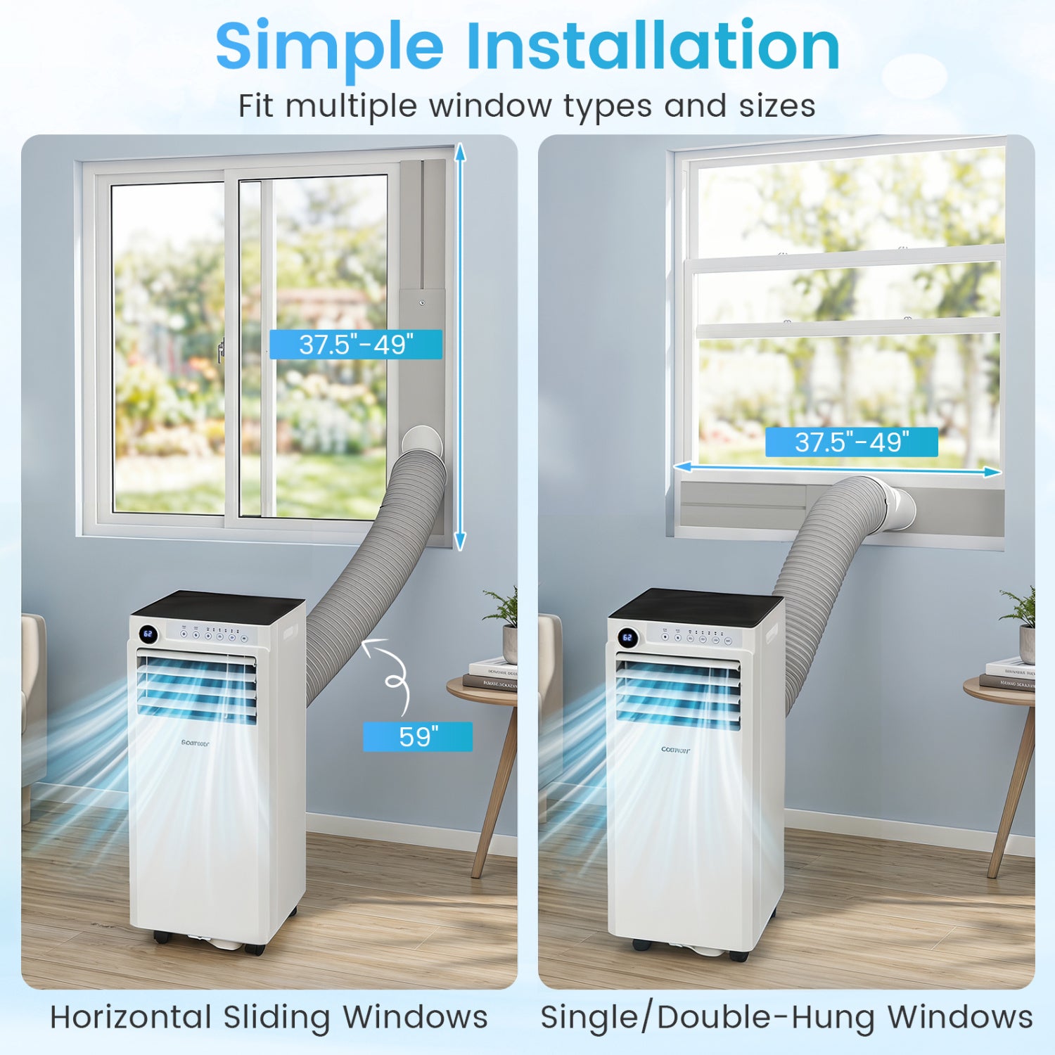8000 BTU Portable Air Conditioner with Dehumidifier and 24H Timer, White Portable Air Conditioners at Gallery Canada