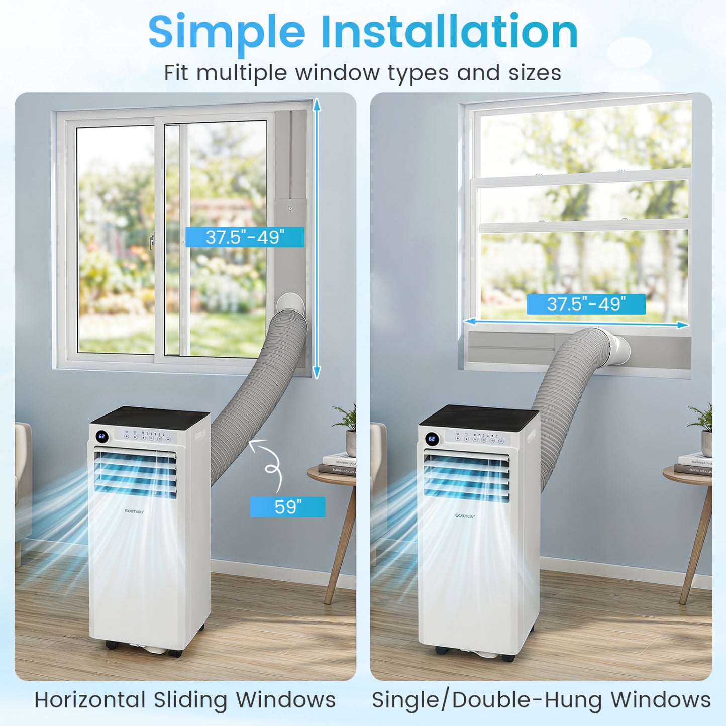 8000 BTU Portable Air Conditioner with Dehumidifier and 24H Timer, White Portable Air Conditioners at Gallery Canada