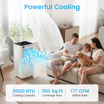8000 BTU Portable Air Conditioner with Dehumidifier and 24H Timer, White Portable Air Conditioners at Gallery Canada