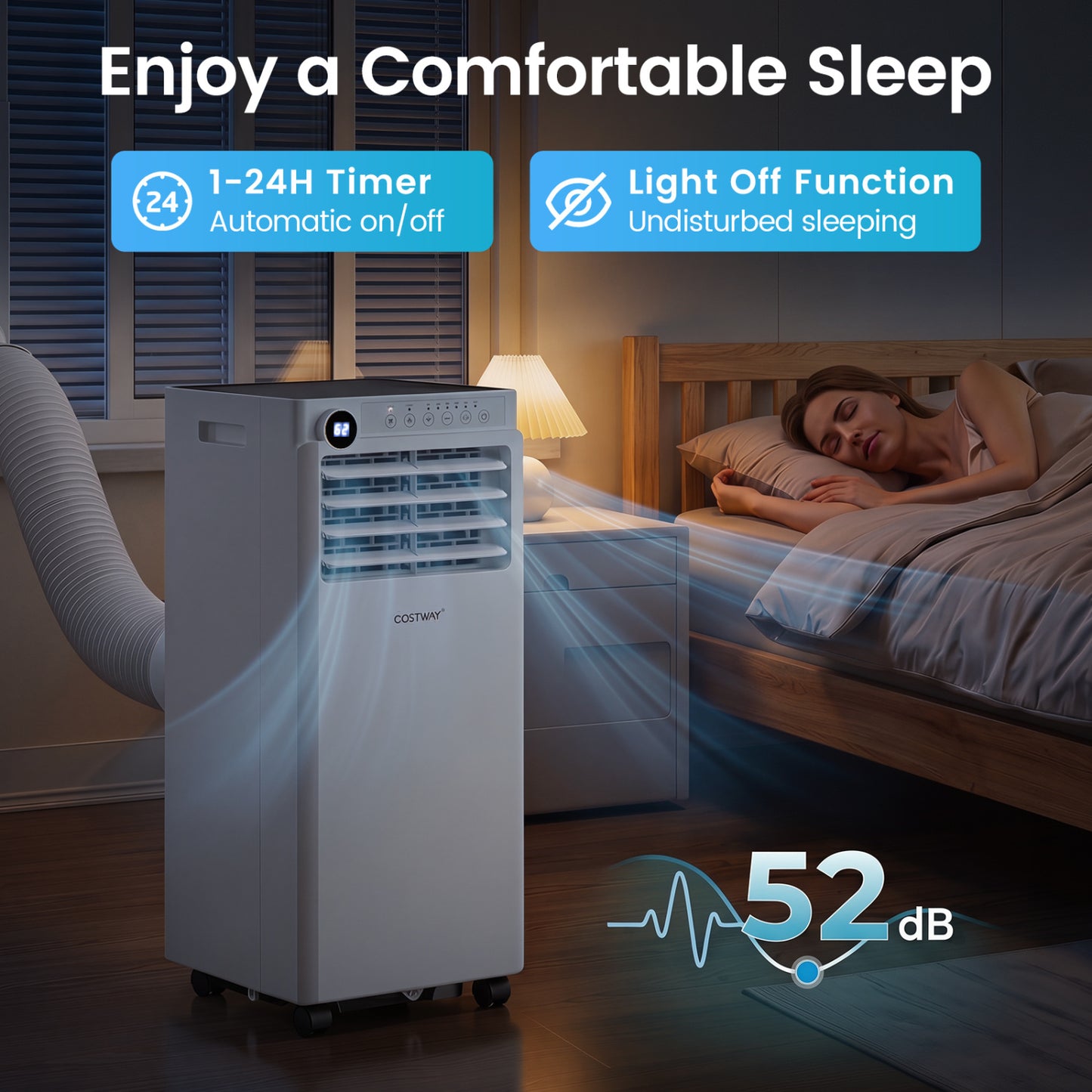 8000 BTU Portable Air Conditioner with Dehumidifier and 24H Timer, White Portable Air Conditioners at Gallery Canada