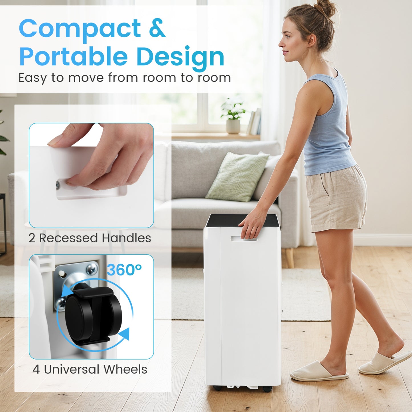 8000 BTU Portable Air Conditioner with Dehumidifier and 24H Timer, White Portable Air Conditioners at Gallery Canada