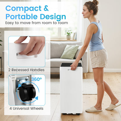 8000 BTU Portable Air Conditioner with Dehumidifier and 24H Timer, White Portable Air Conditioners at Gallery Canada