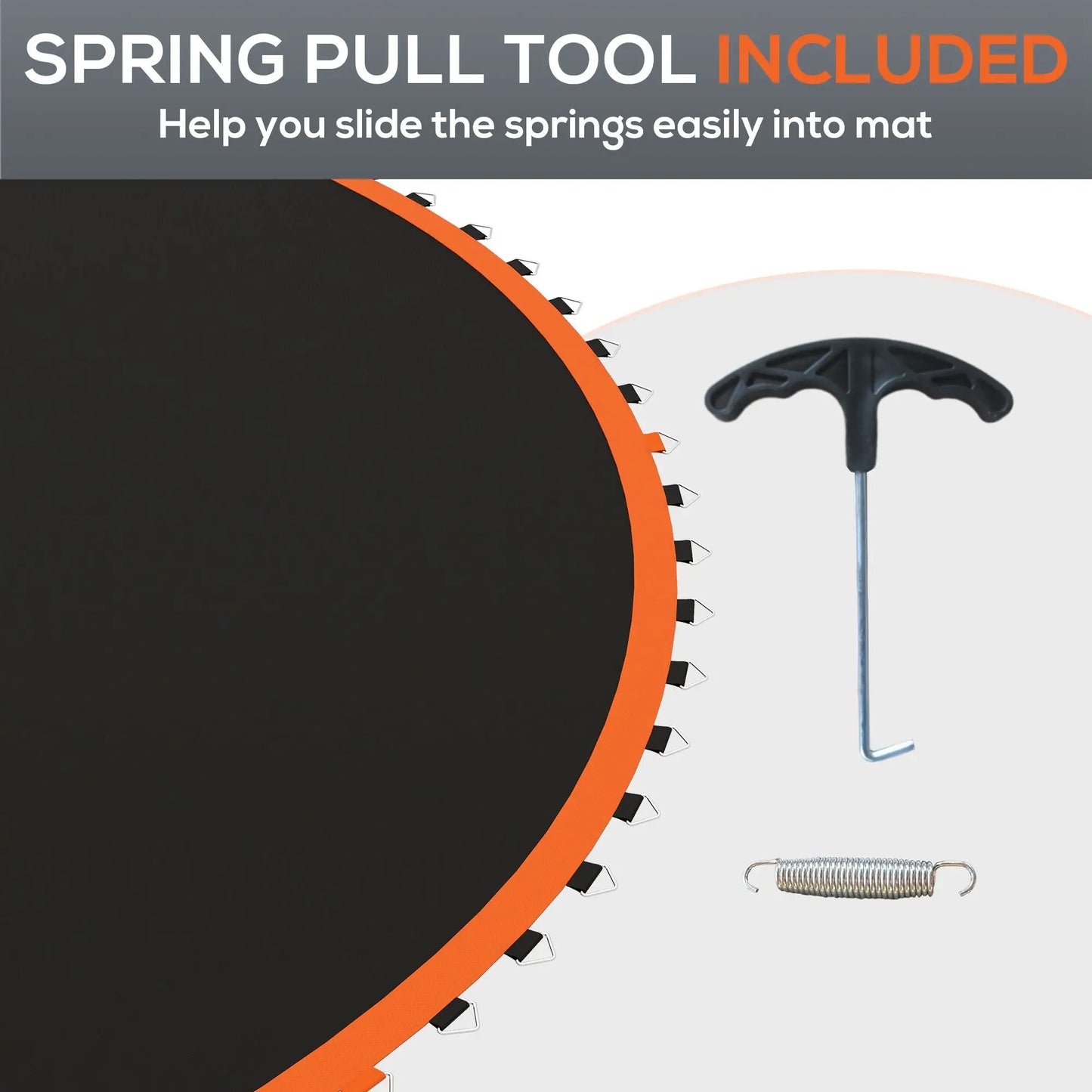 Trampoline Mat Replacement, 12ft, 5.5" Springs, 72 V-Hooks, Orange Trampolines at Gallery Canada