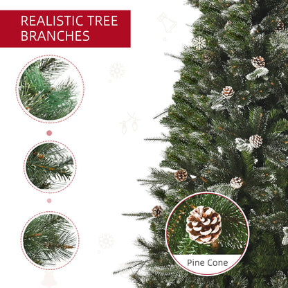 7FT Artificial Christmas Snow Pine Tree, Pinecone, Green Artificial Christmas Trees at Gallery Canada