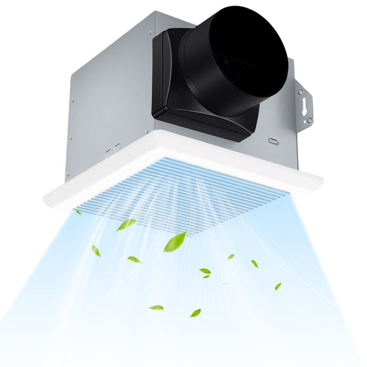 80 CFM Bathroom Exhaust Fan, Metal Housing, 4 Inches Duct, White Ventilation Fans White at Gallery Canada