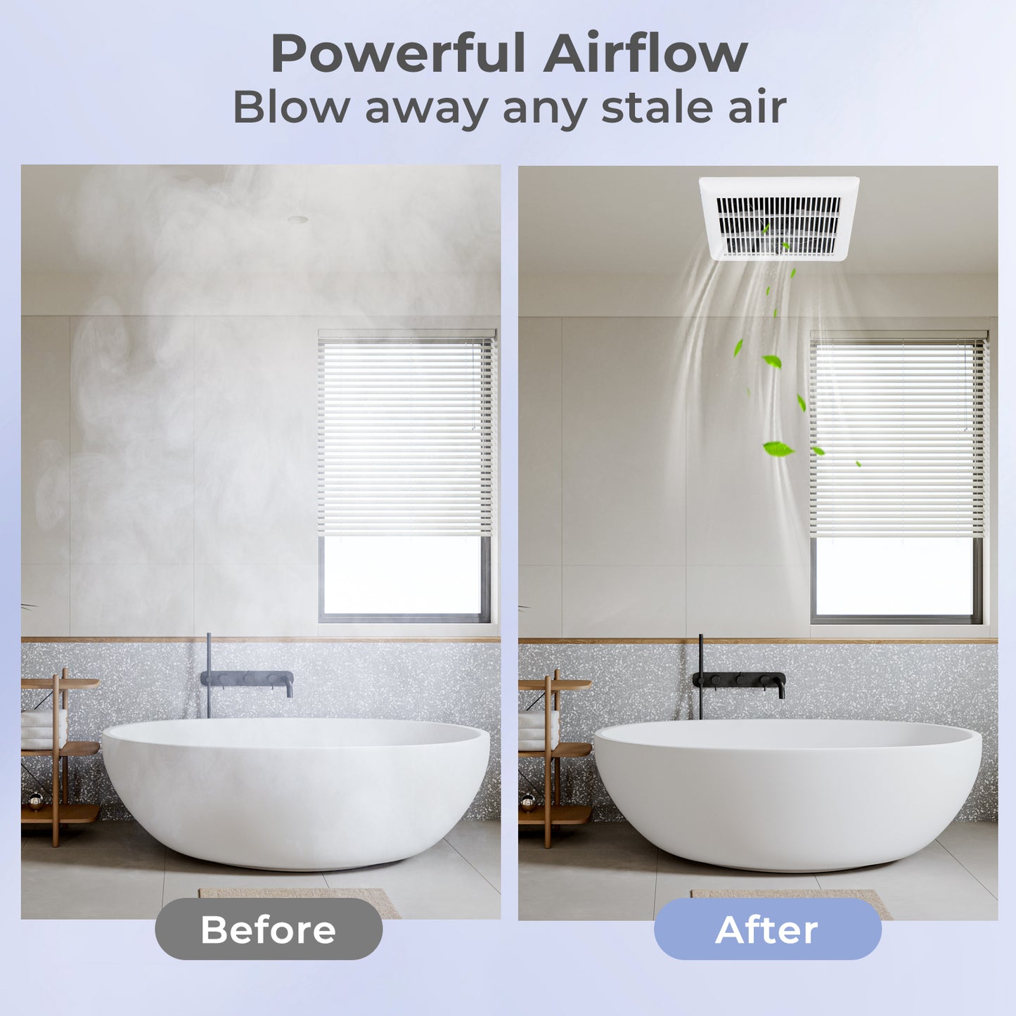 80 CFM Ceiling Mount Bathroom Exhaust Fan with Metal Housing and 4 Inches Duct, White Ventilation Fans at Gallery Canada
