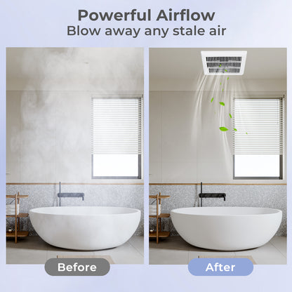 80 CFM Ceiling Mount Bathroom Exhaust Fan with Metal Housing and 4 Inches Duct, White Ventilation Fans at Gallery Canada