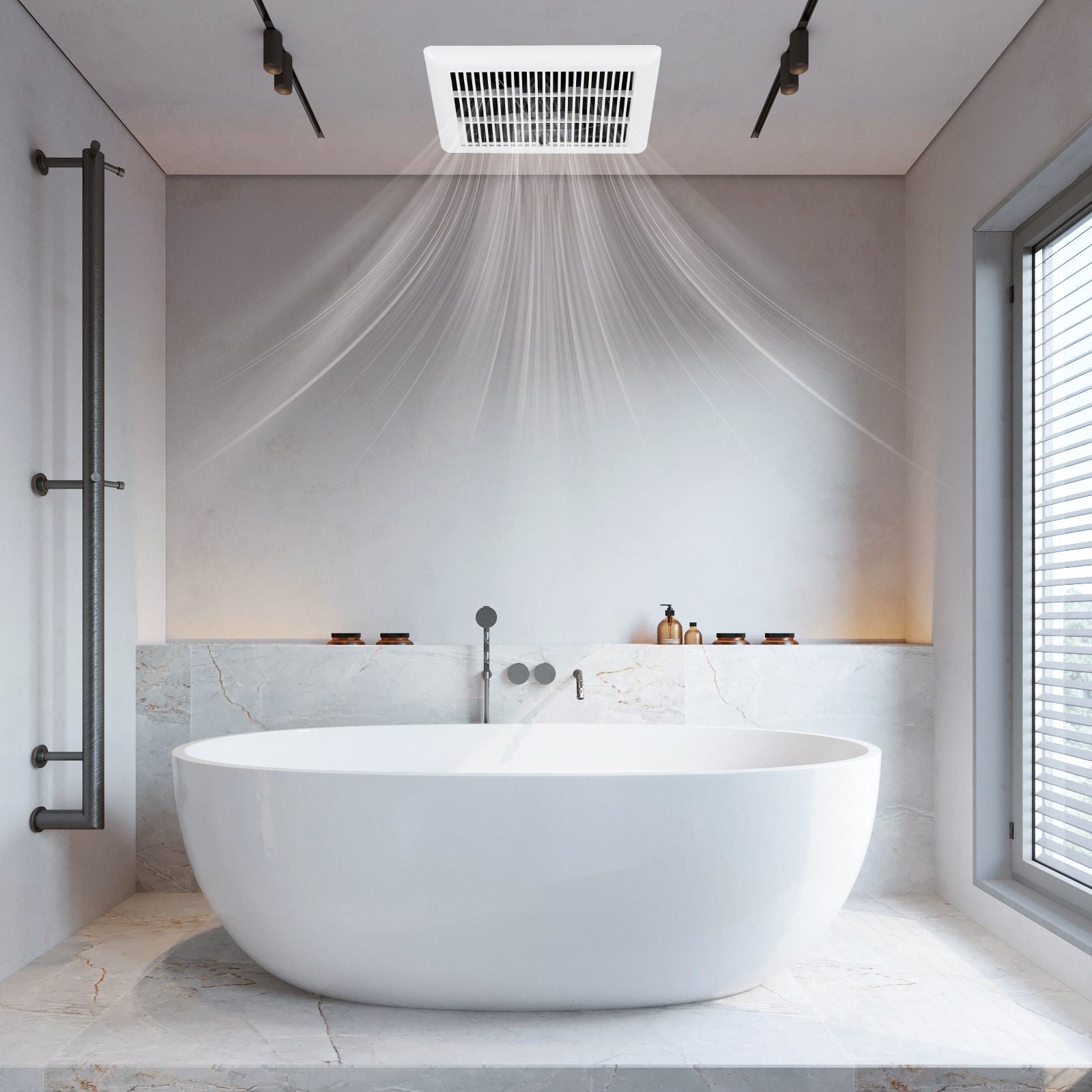 80 CFM Ceiling Mount Bathroom Exhaust Fan with Metal Housing and 4 Inches Duct, White Ventilation Fans at Gallery Canada