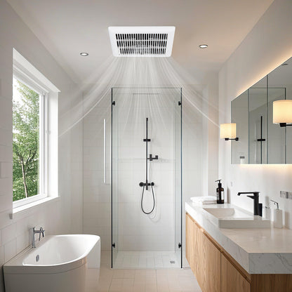 80 CFM Ceiling Mount Bathroom Exhaust Fan with Metal Housing and 4 Inches Duct, White Ventilation Fans at Gallery Canada