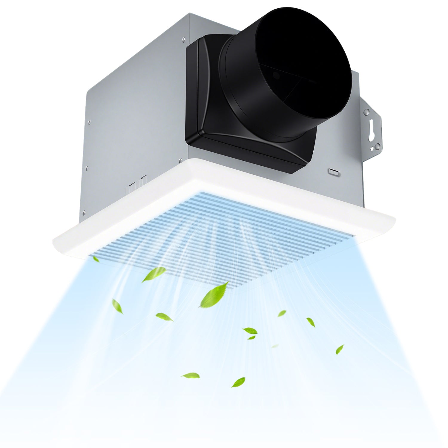 80 CFM Ceiling Mount Bathroom Exhaust Fan with Metal Housing and 4 Inches Duct, White Ventilation Fans at Gallery Canada