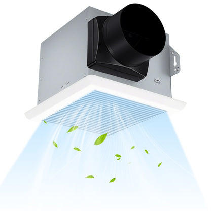 80 CFM Ceiling Mount Bathroom Exhaust Fan with Metal Housing and 4 Inches Duct, White Ventilation Fans at Gallery Canada