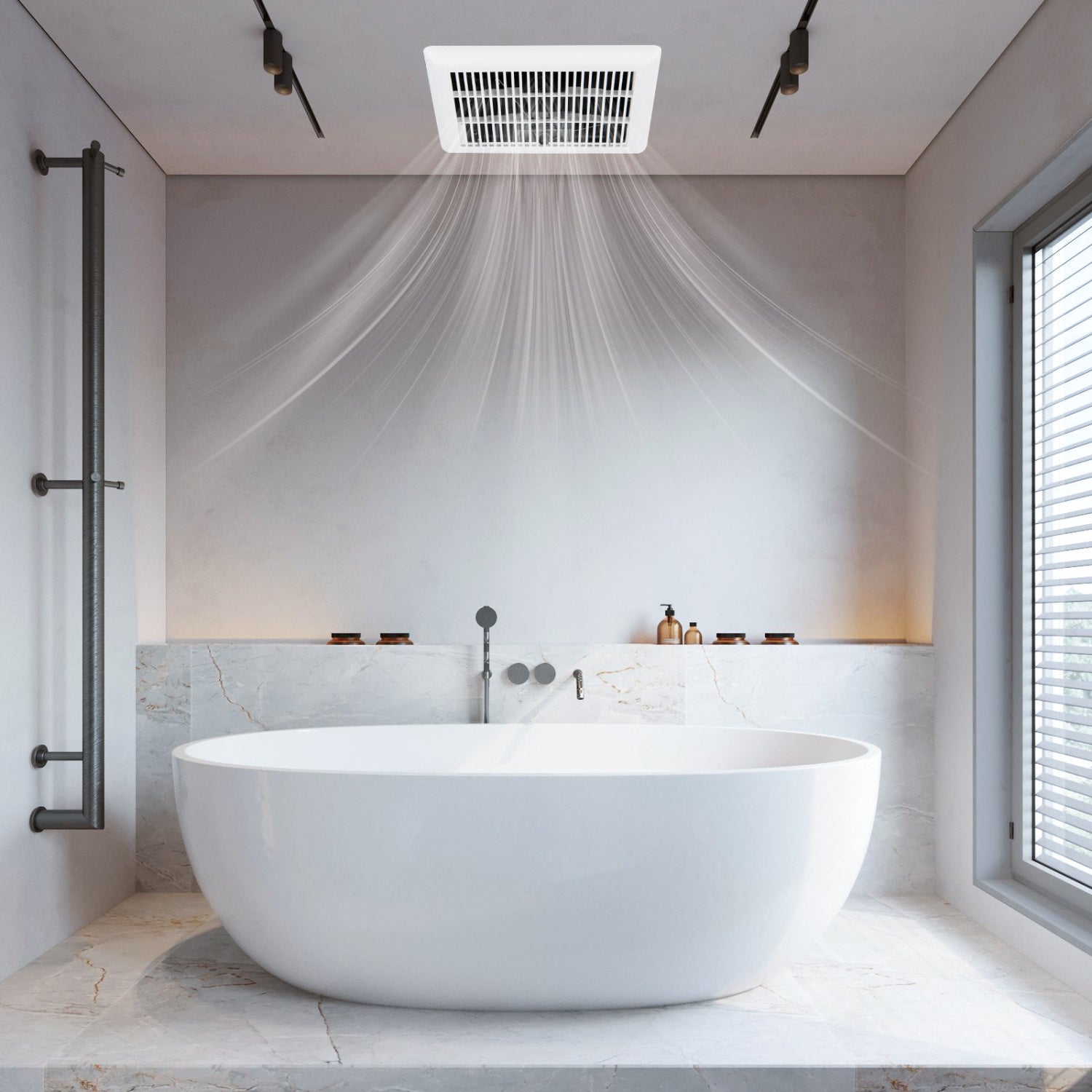80 CFM Ceiling Mount Bathroom Exhaust Fan with Metal Housing and 4 Inches Duct, White Ventilation Fans at Gallery Canada