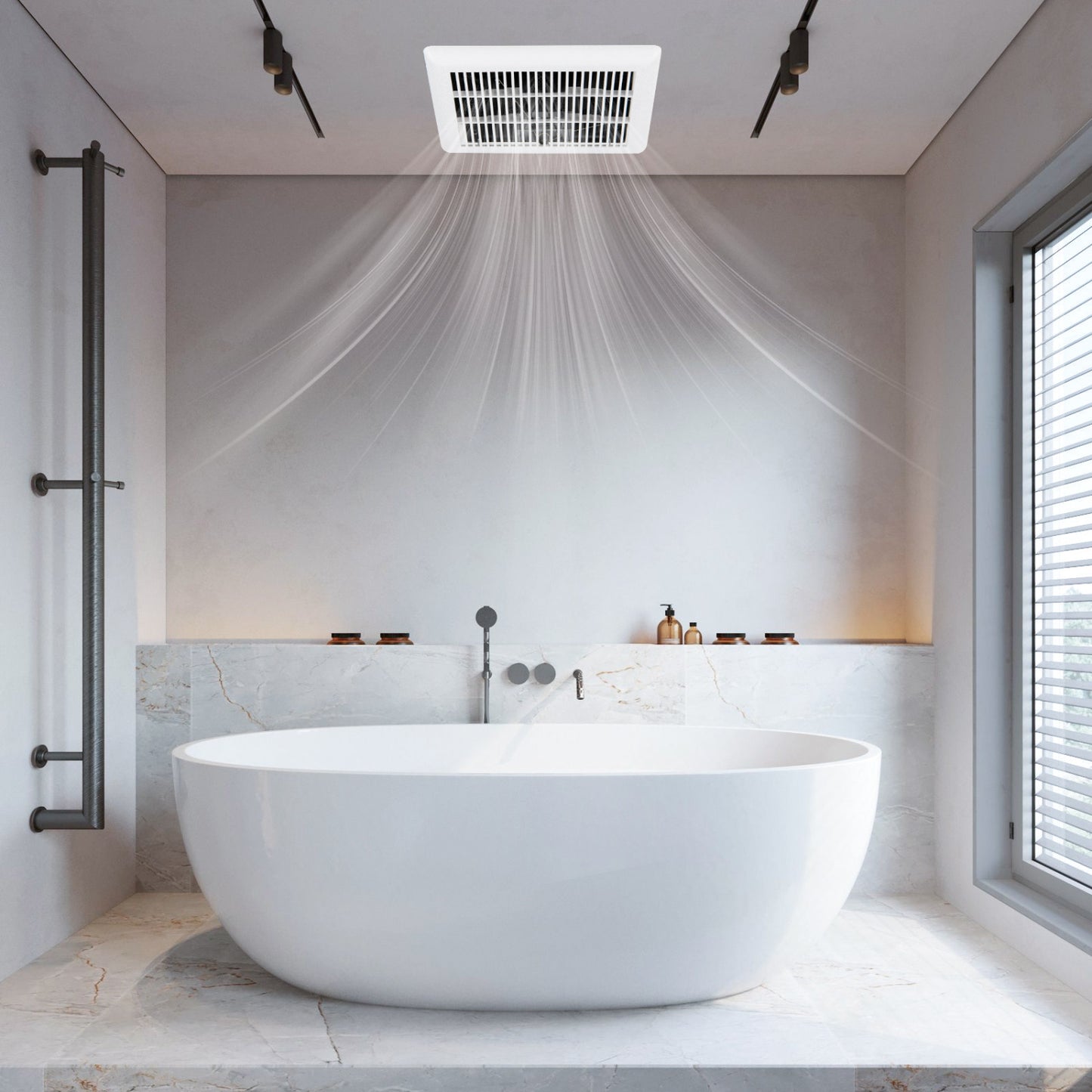 80 CFM Ceiling Mount Bathroom Exhaust Fan with Metal Housing and 4 Inches Duct, White Ventilation Fans at Gallery Canada