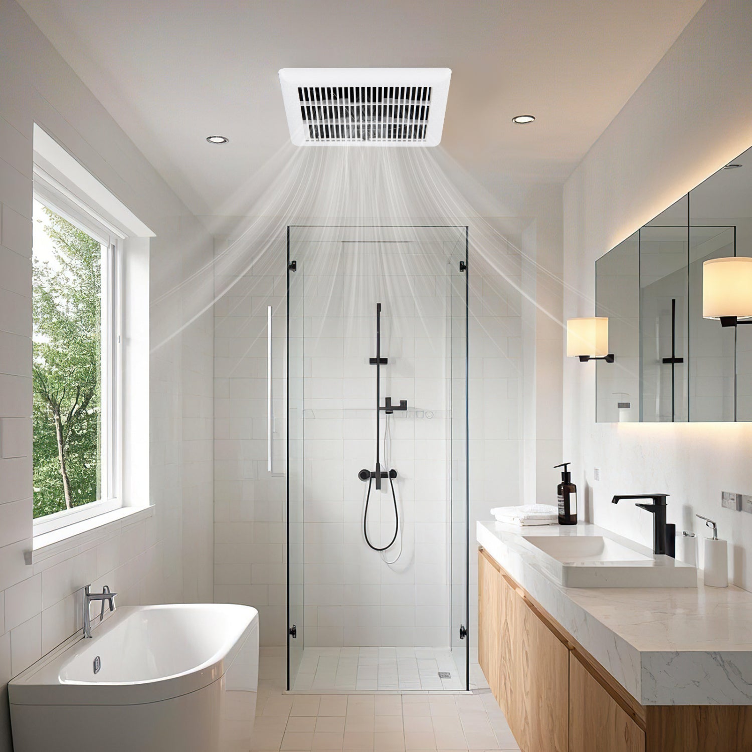 80 CFM Ceiling Mount Bathroom Exhaust Fan with Metal Housing and 4 Inches Duct, White Ventilation Fans at Gallery Canada