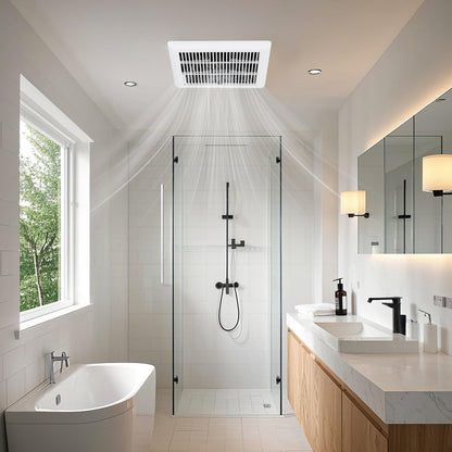 80 CFM Ceiling Mount Bathroom Exhaust Fan with Metal Housing and 4 Inches Duct, White Ventilation Fans at Gallery Canada