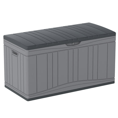 80 Gallon Outdoor Deck Box, Lockable Lid, Garden Storage, Gray Sheds & Outdoor Storage at Gallery Canada