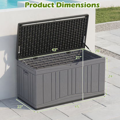 80 Gallon Outdoor Deck Box, Lockable Lid, Garden Storage, Gray Sheds & Outdoor Storage at Gallery Canada