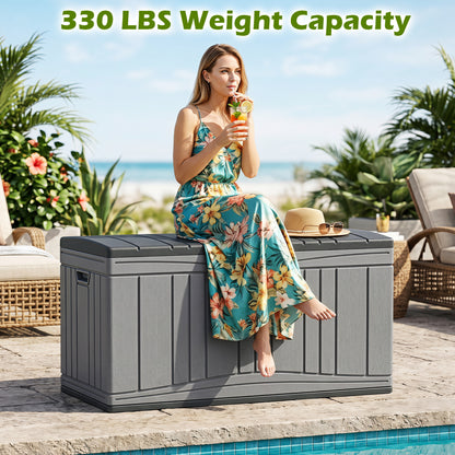 80 Gallon Outdoor Deck Box, Lockable Lid, Garden Storage, Gray Sheds & Outdoor Storage at Gallery Canada