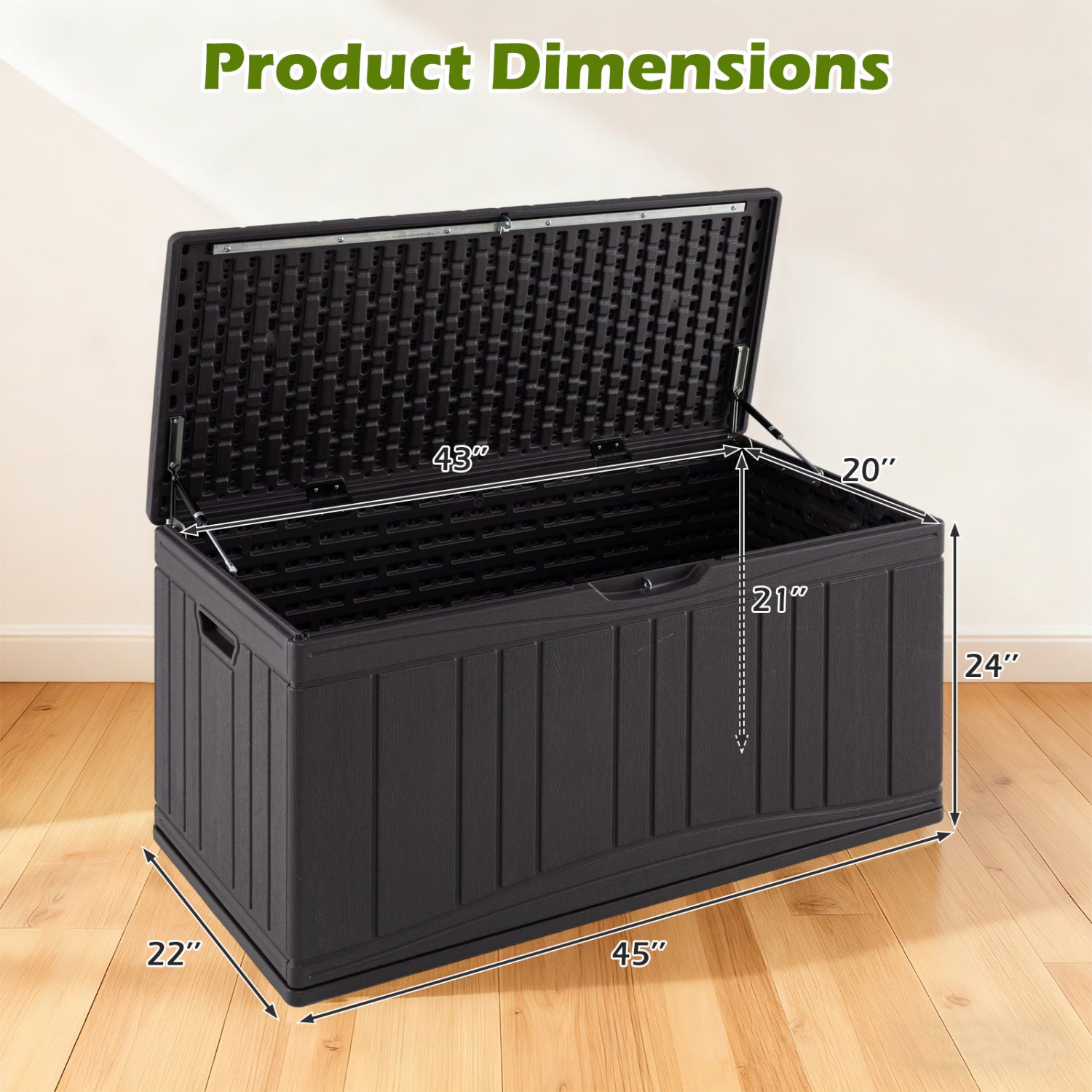 80 Gallon Outdoor Deck Box, Lockable Lid, Brown Sheds & Outdoor Storage at Gallery Canada