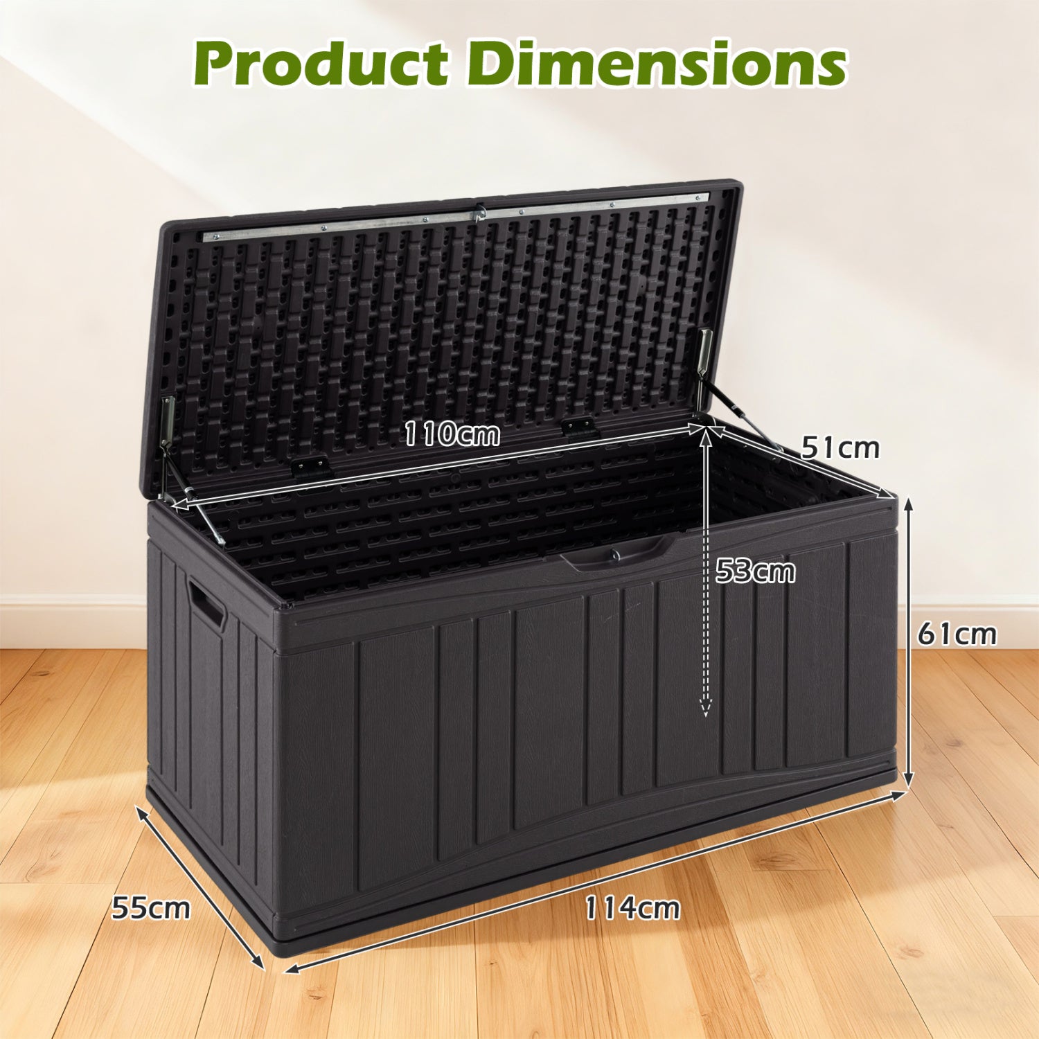 80 Gallon Outdoor Deck Box, Lockable Lid, Brown Sheds & Outdoor Storage at Gallery Canada