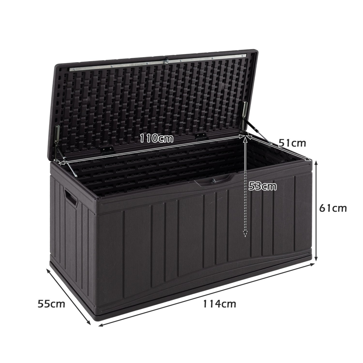 80 Gallon Outdoor Deck Box, Lockable Lid, Brown Sheds & Outdoor Storage at Gallery Canada