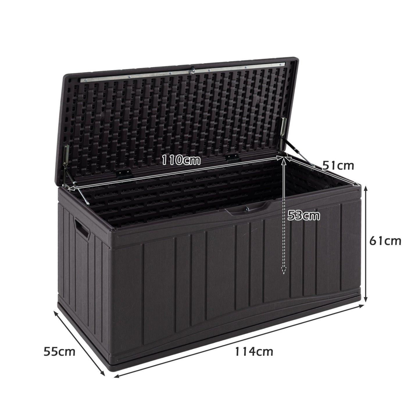 80 Gallon Outdoor Deck Box, Lockable Lid, Brown Sheds & Outdoor Storage at Gallery Canada
