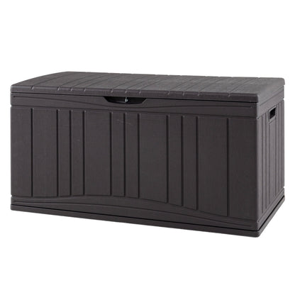 80 Gallon Outdoor Deck Box, Lockable Lid, Brown Sheds & Outdoor Storage at Gallery Canada