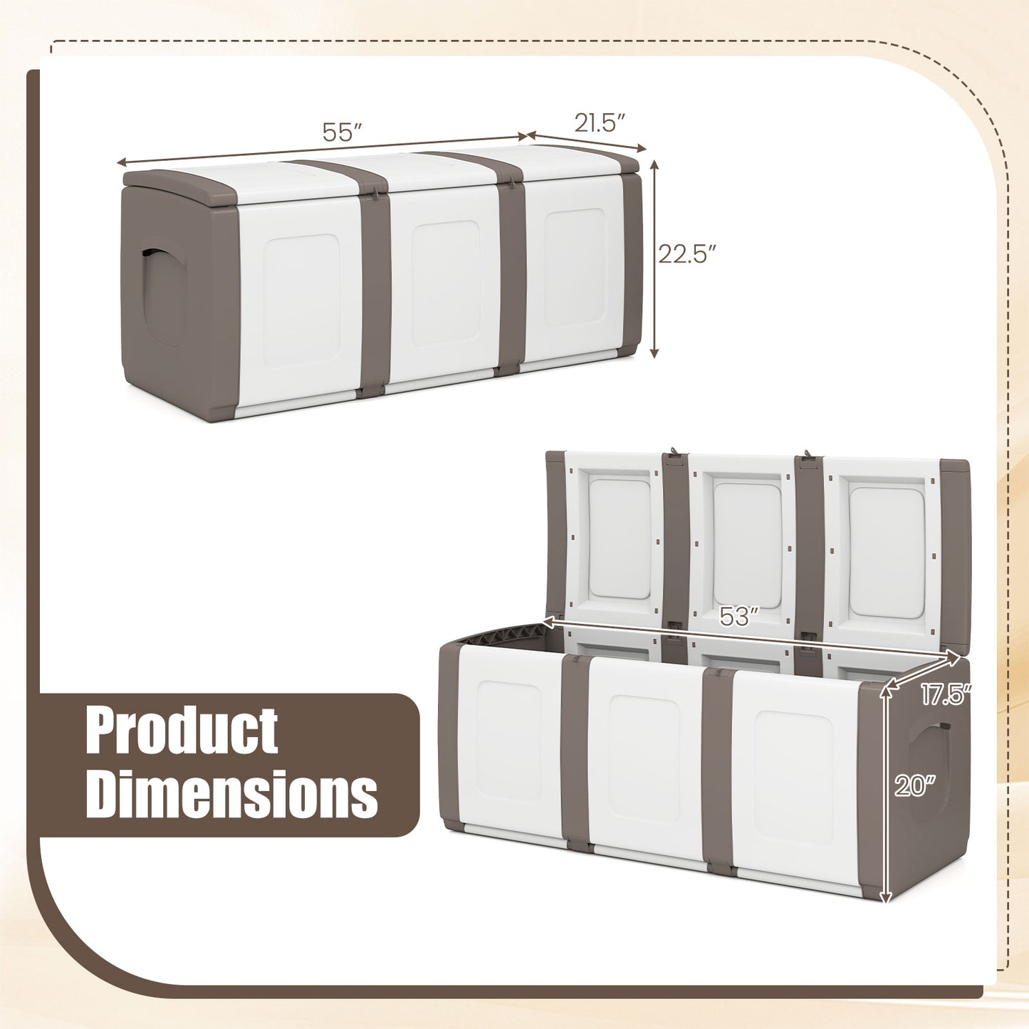 80 Gallon Patio Container With Lockable Lid, Beige Garden Tools at Gallery Canada