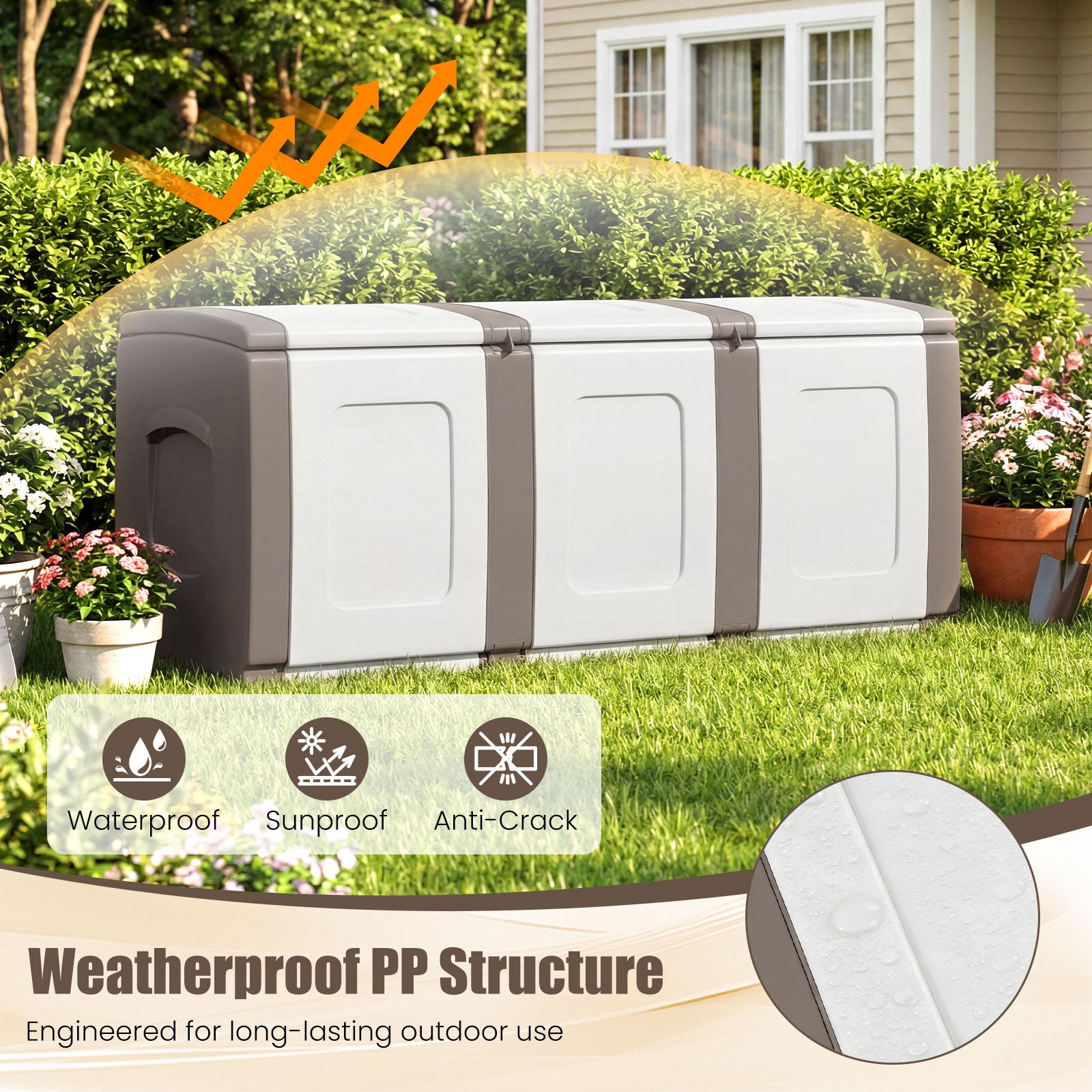 80 Gallon Patio Container With Lockable Lid, Beige Garden Tools at Gallery Canada