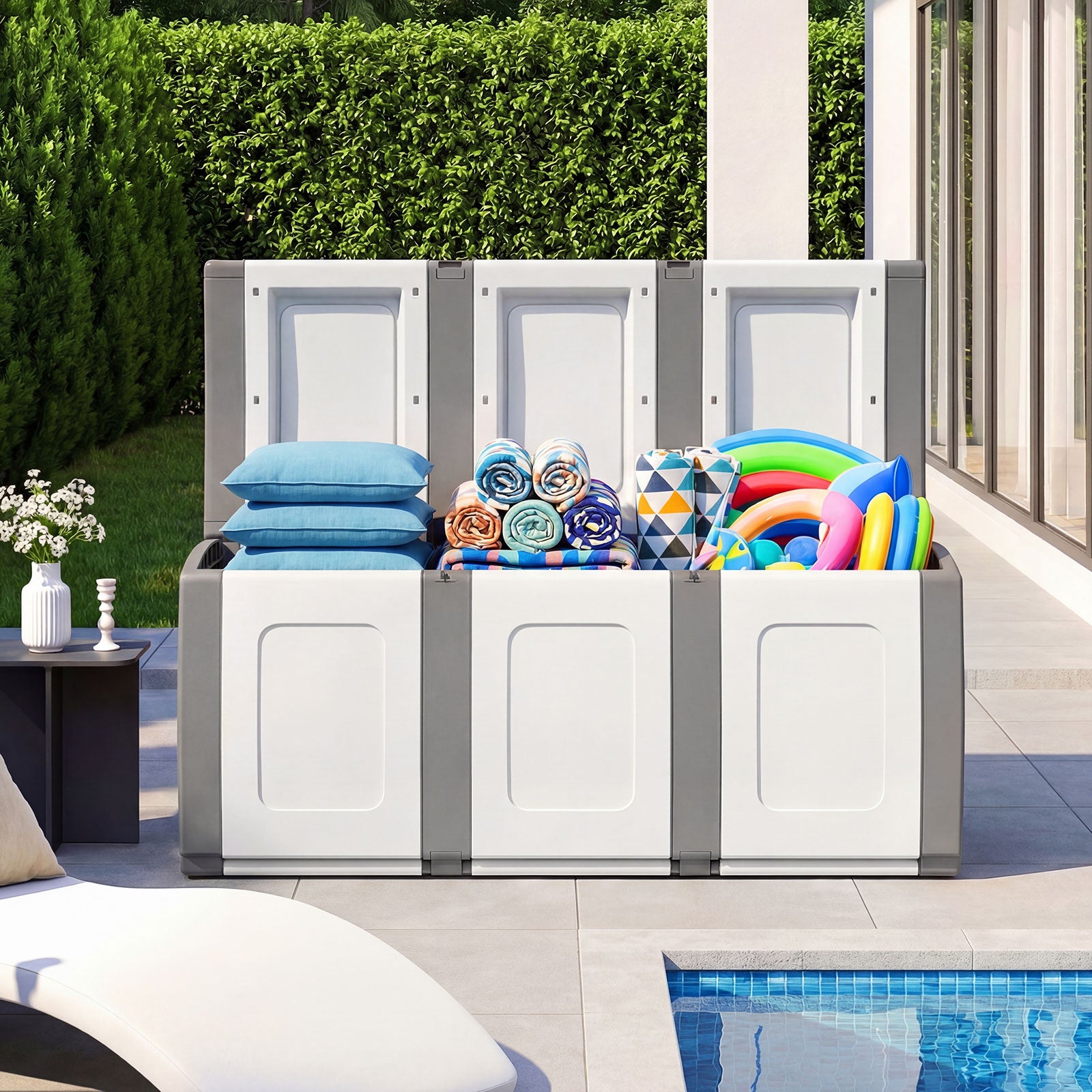 80 Gallon Patio Container, Lockable Lid, Gray Garden Tools at Gallery Canada