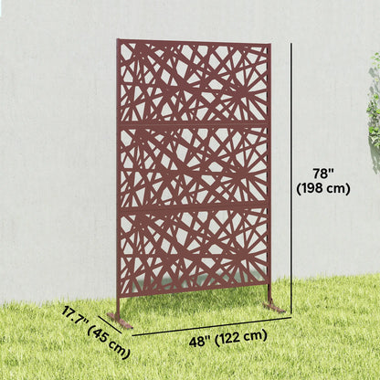 Metal Outdoor Privacy Screen, 78" x 48", Dark Brown Side Awnings at Gallery Canada