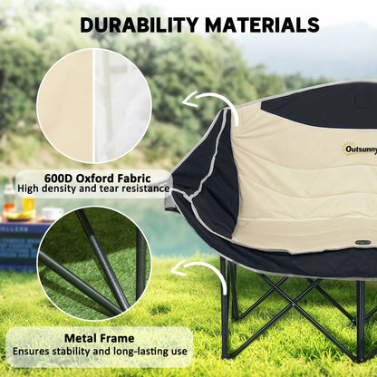 Portable Camp Chair, Double with Cup Holders, Carry Bag, 551 lbs, Khaki Picnic Tables & Camping Chairs at Gallery Canada