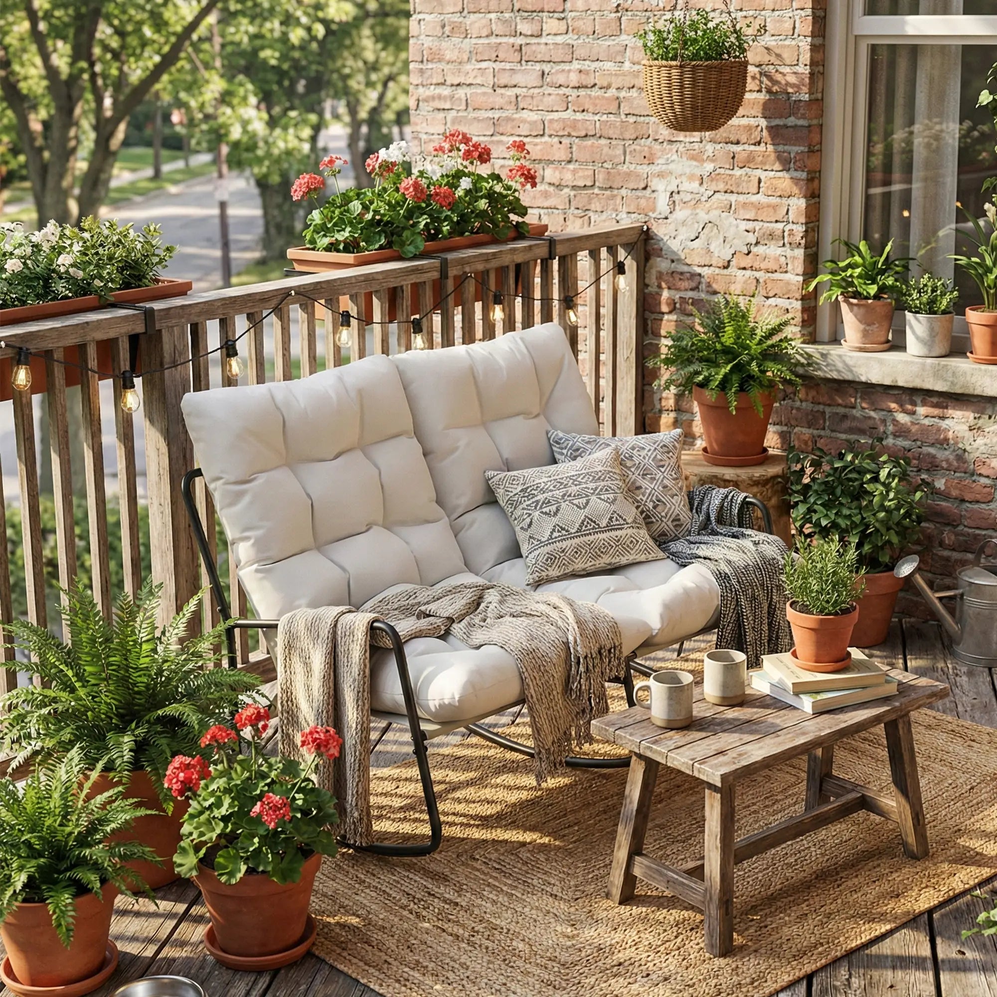 2-Person Outdoor Rocking Chair With Cushions, 528 LBS Capacity, Light Grey Outdoor Rocking Chairs at Gallery Canada