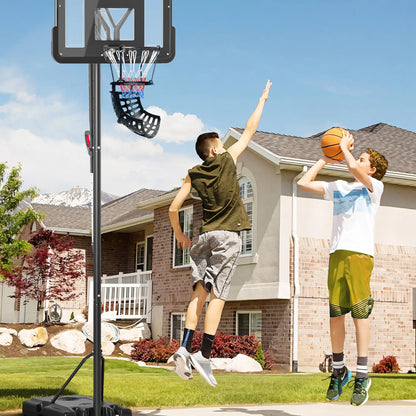 Height Adjustable Basketball Rebounder, 360° Rotatable Return Chute, Black Basketball at Gallery Canada
