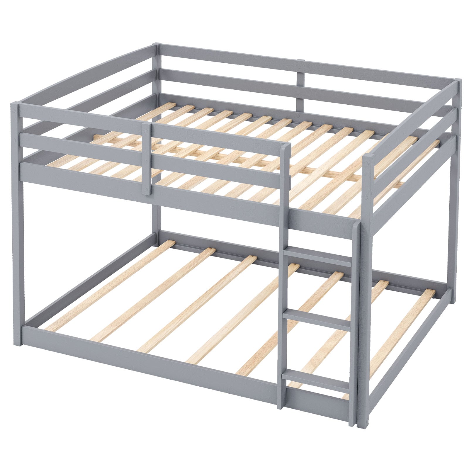 Full Over Full Bunk Bed, Low To Ground, Gray Bunk Bed Frame at Gallery Canada