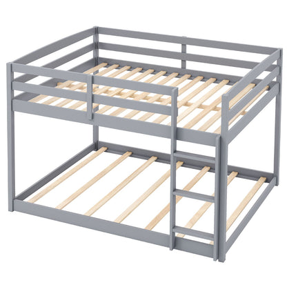Full Over Full Bunk Bed, Low To Ground, Gray Bunk Bed Frame at Gallery Canada