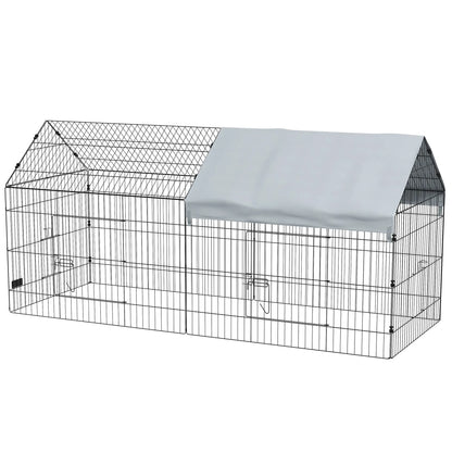 87" Small Animal Cage with Roof, Indoor/Outdoor Use, for Chicken, Rabbits, Chinchillas, Silver Houses & Habitats Silver, Black at Gallery Canada