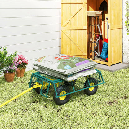 Garden Utility Wagon Cart, Removable Sides, 10" Wheels, Green Folding Garden Carts at Gallery Canada