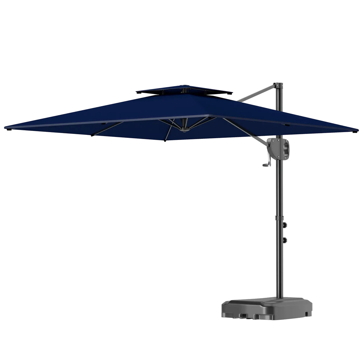 Square Cantilever Patio Umbrella, Double Top, 8' x 9', Dark Blue Offset Cantilever Umbrellas Dark Blue at Gallery Canada