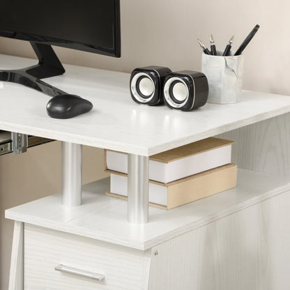 47" Computer Desk With Keyboard Tray, Storage Drawers, White Computer Desks at Gallery Canada