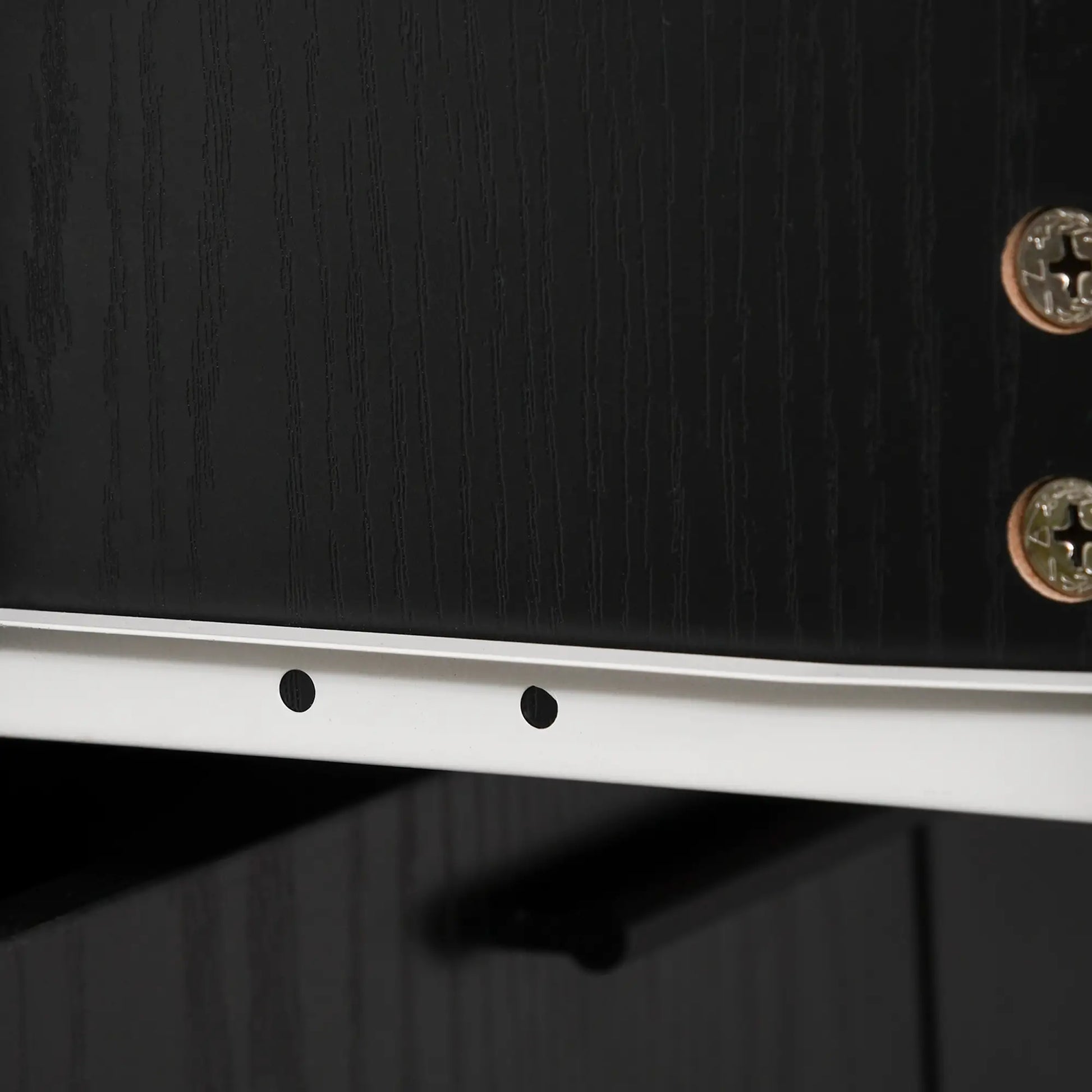 Modern Kitchen Buffet with Hutch, Wooden Storage Cupboard, Black Kitchen Pantry Cabinets at Gallery Canada