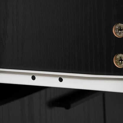 Modern Kitchen Buffet with Hutch, Wooden Storage Cupboard, Black Kitchen Pantry Cabinets at Gallery Canada