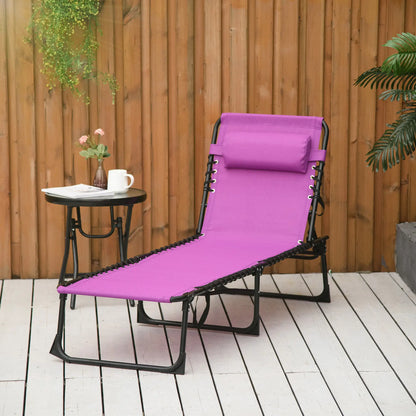 Outdoor Folding Lounge Chair, 4-Level Adjustable, Purple Lounger Chairs at Gallery Canada