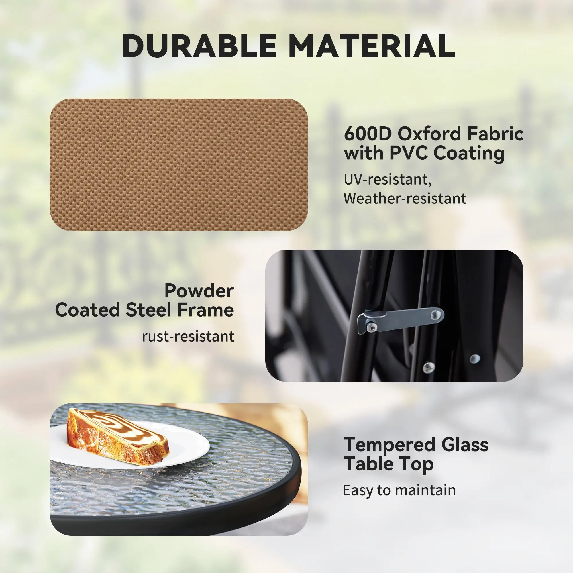 3-Piece Foldable Rocking Chair Set, Light Brown Outdoor Rocking Chairs at Gallery Canada