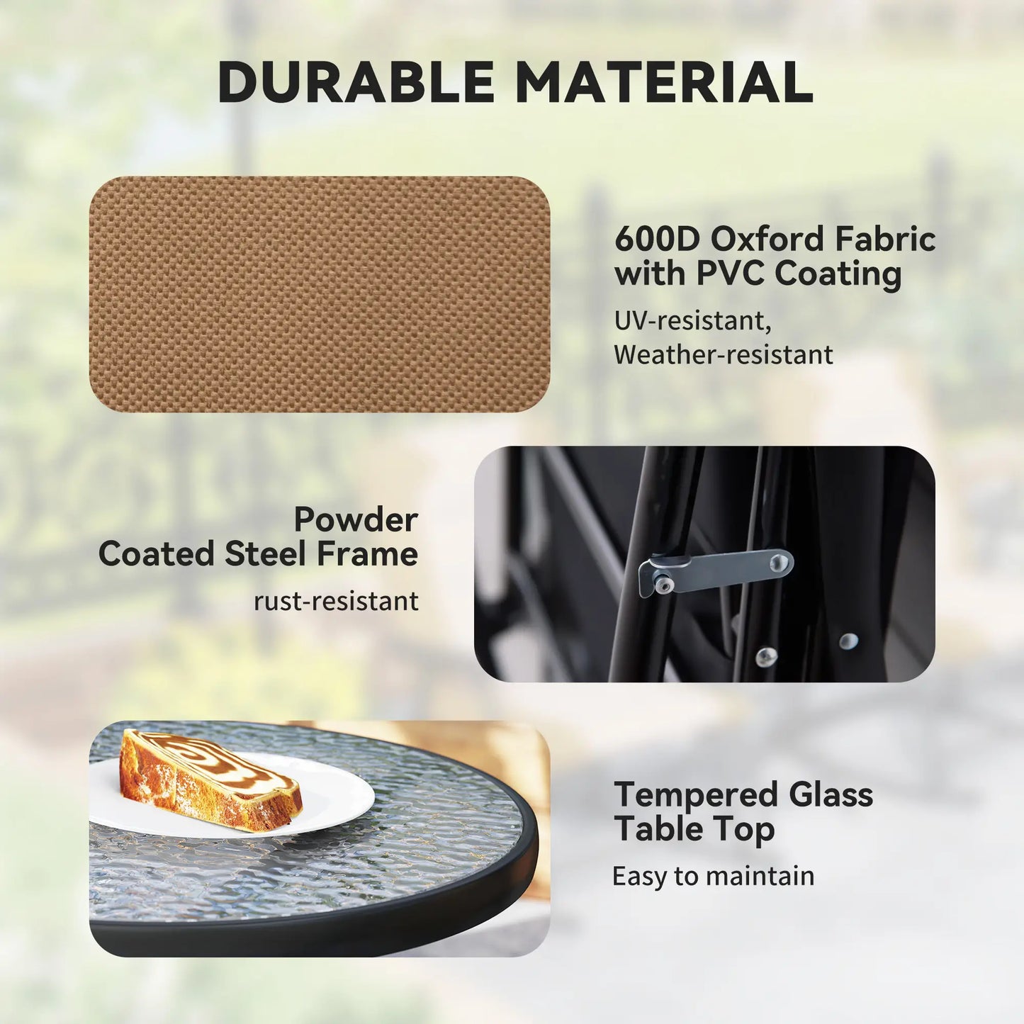 3-Piece Foldable Rocking Chair Set, Light Brown Outdoor Rocking Chairs at Gallery Canada