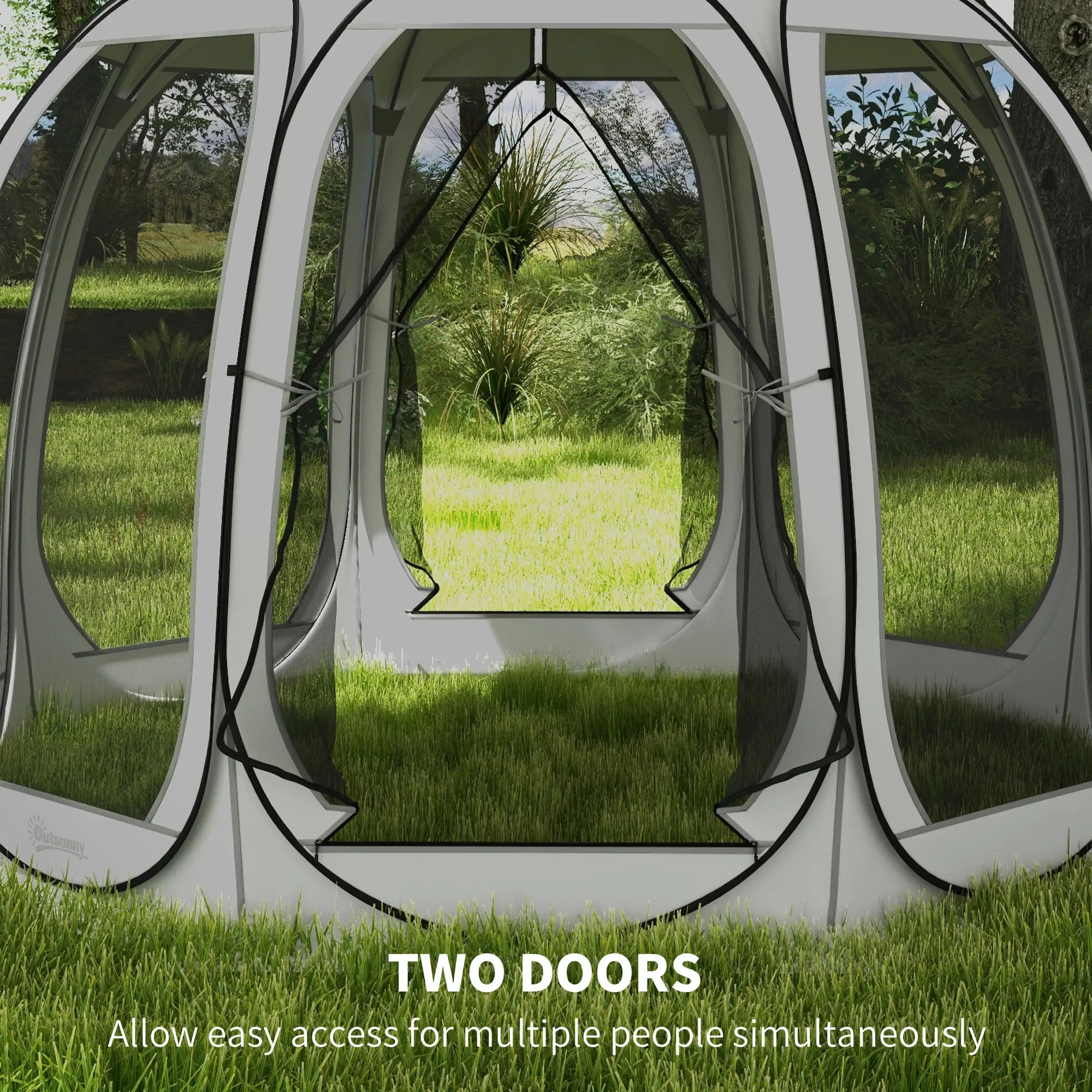 11' x 11.5' Screen Tent, Pop Up Camping Gazebo, Grey Camping Tents at Gallery Canada