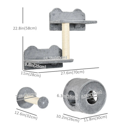 Wall-Mounted Pet Climbing Shelf Set, Grey Cat Climbing Wall at Gallery Canada