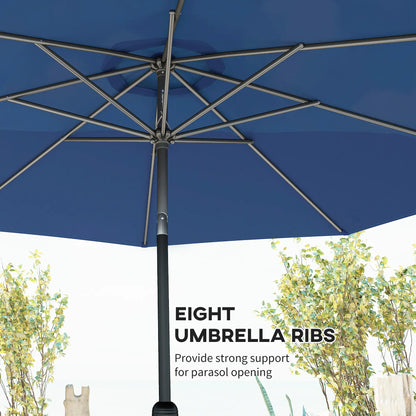 10' X 8' Round Market Umbrella, Blue